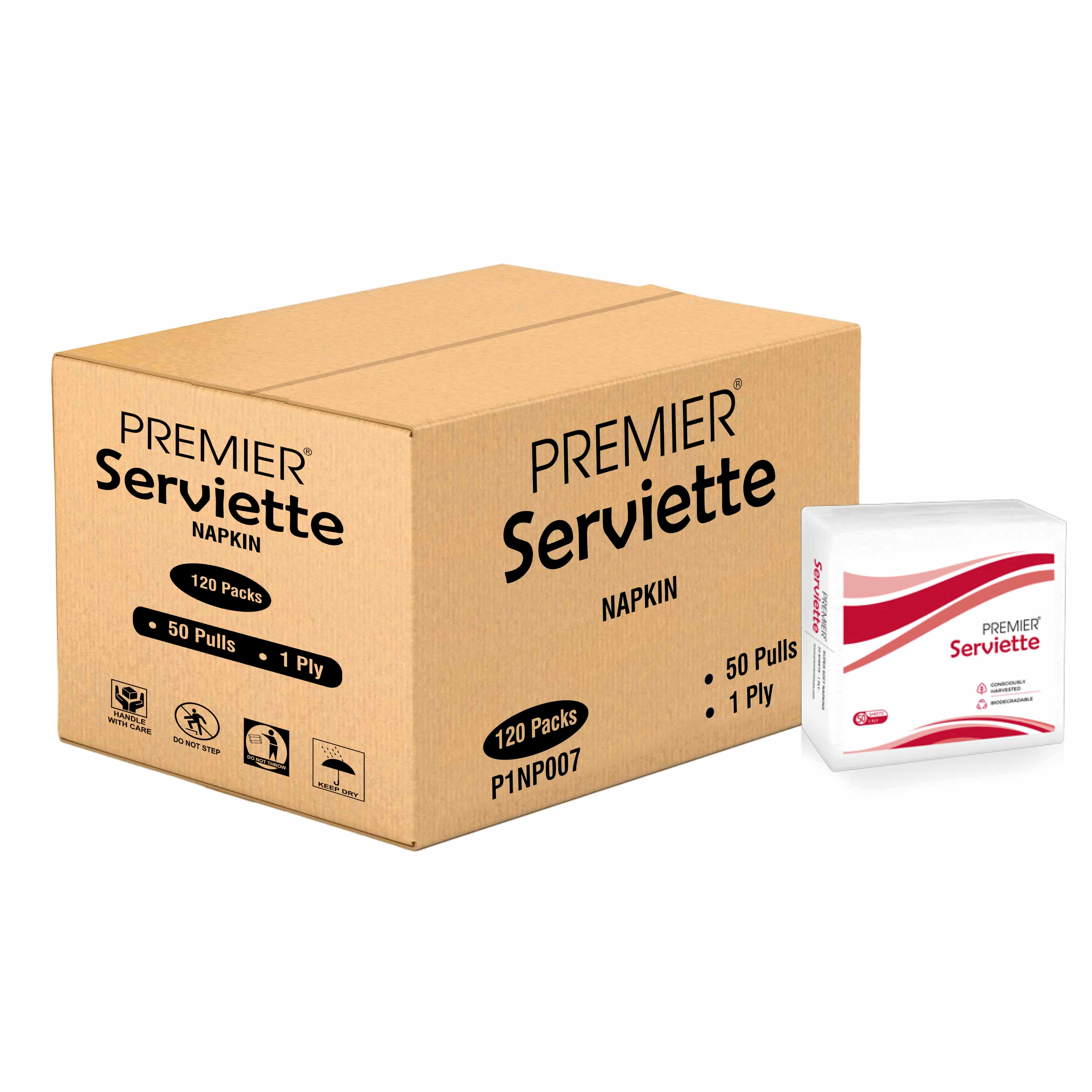 Premier Tissue Paper Serviettes 50s White